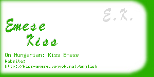 emese kiss business card
